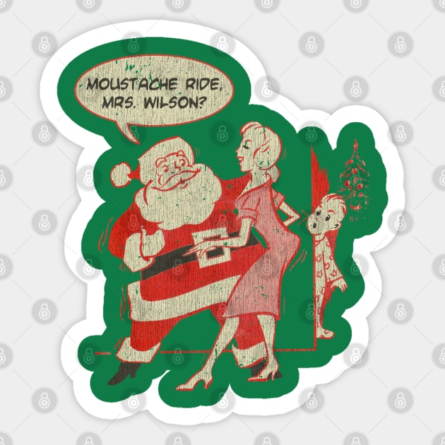 Moustache Ride Santa Sticker by JCD666